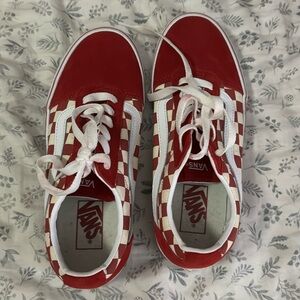 Red Checkered Vans- Women’s